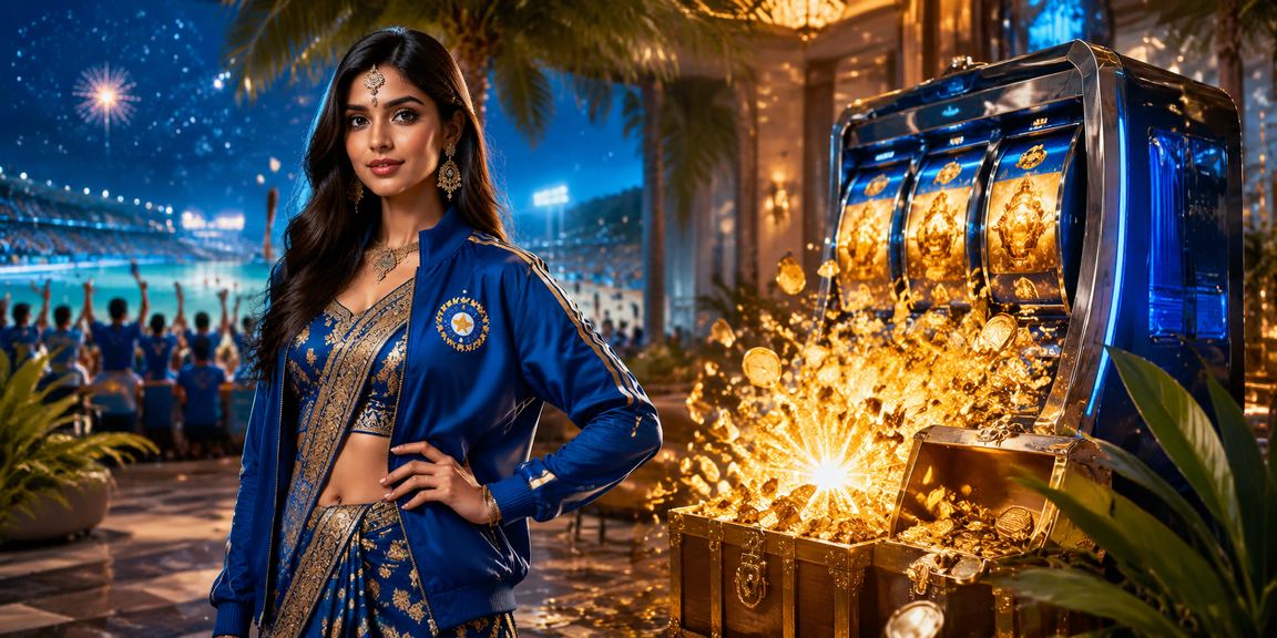 Indian cricket betting with blue gold theme