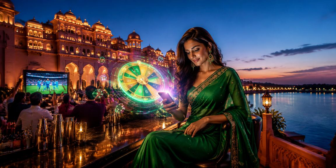 Roulette table game with vibrant Indian themed decorations
